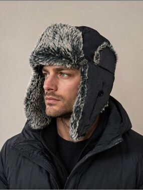 Broadstone Faux Fur Trapper Hat With Ear Flaps NEW